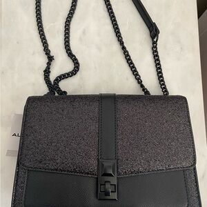 Aldo Black Crossbody Bag with Chain Strap